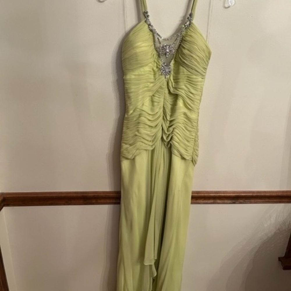 Beautiful Lime Evening Dress--Size 8